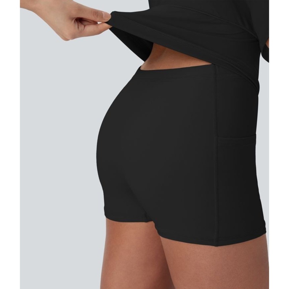Halara SoftlyZero Airy Square Neck Backless Exercise Dress Black M 02813727 - Picture 10 of 16